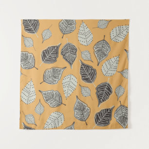 Autumn seamless pattern with leaves. Vintage Illus Tapestry