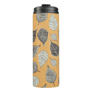 Autumn seamless pattern with leaves. Vintage Illus Thermal Tumbler