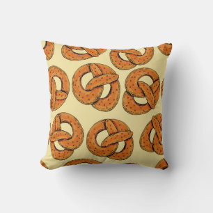 Autumn seamless pattern with pretzels,octoberfest  cushion