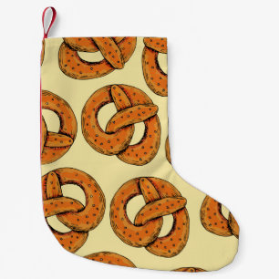 Autumn seamless pattern with pretzels,octoberfest small christmas stocking