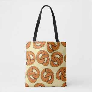Autumn seamless pattern with pretzels,octoberfest tote bag