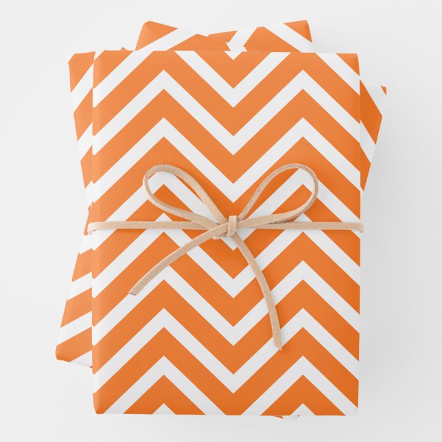 Autumn Season Chevron Pattern Wrapping Paper Sheet (In situ)