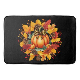 autumn season fall seasons pumpkin day holiday  bath mat