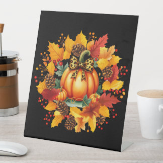 autumn season fall seasons pumpkin day holiday  pedestal sign