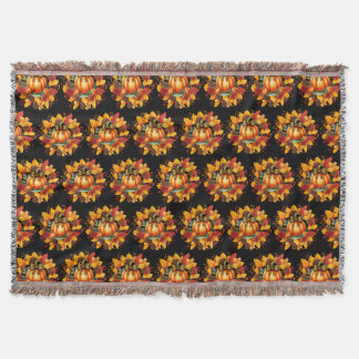 autumn season fall seasons pumpkin day holiday  throw blanket