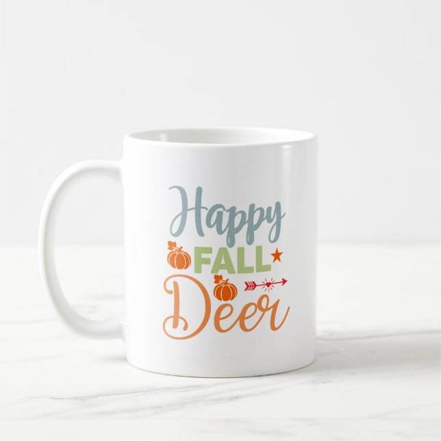 Autumn Season Happy Fall Deer Coffee Mug (Left)