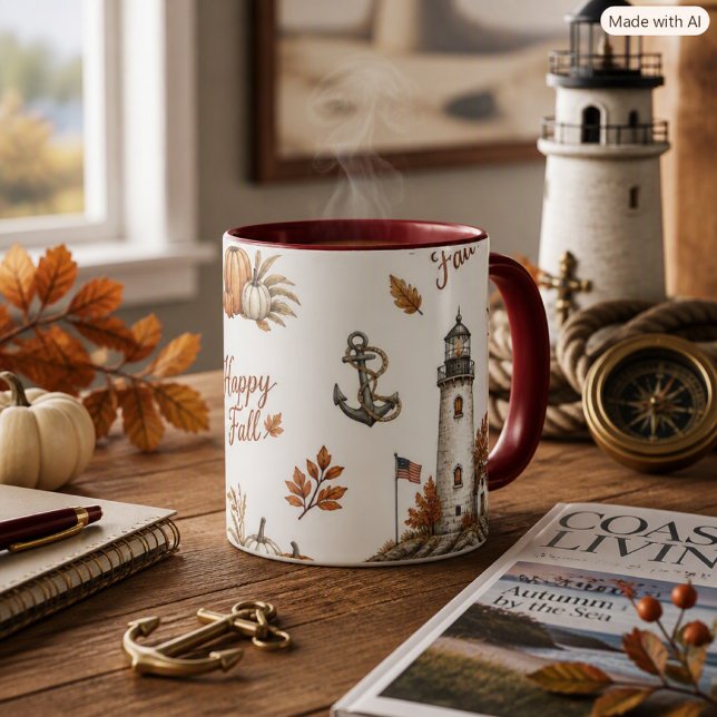Autumn Season Lighthouse Nautical Coastal  Mug (Creator Uploaded)