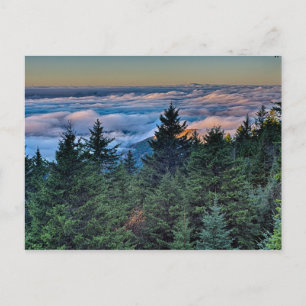 autumn season morning on blue ridge parkway postcard