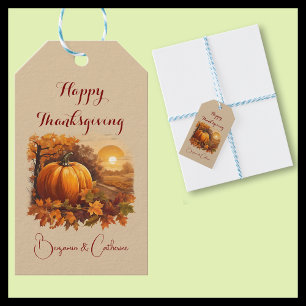 Autumn Season Pumpkin Theme Gift Tag