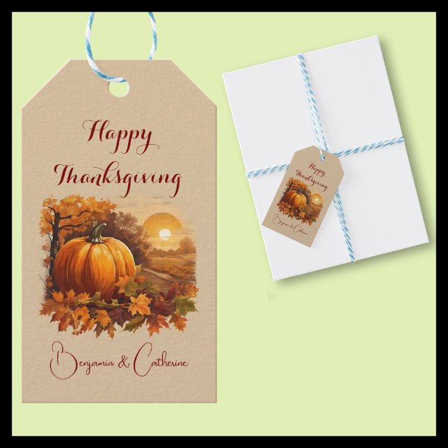 Autumn Season Pumpkin Theme Gift Tag (Creator Uploaded)