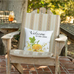 Autumn Season Pumpkins / Welcome to our Home Cushion