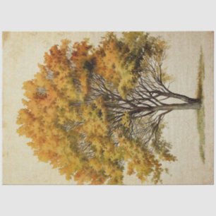 Autumn Season Tree Watercolor Tissue Paper