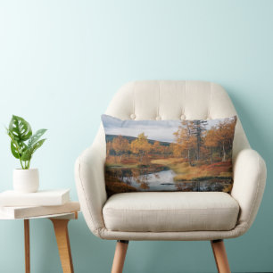 Autumn Serenade Finnish Ruska Reflections Lumbar Cushion