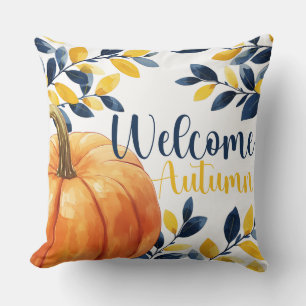 Autumn Serenity Reversible Pumpkin & Dots Cushion