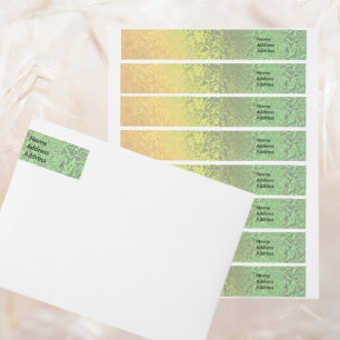 Autumn Shade Green Yellow Wrap Return Address Lab Wrap Around Label