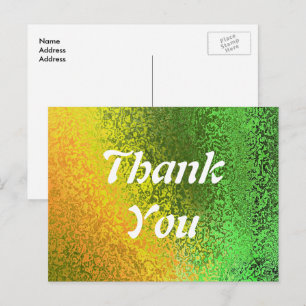 Autumn Shades Green Yellow Thank You Postcard