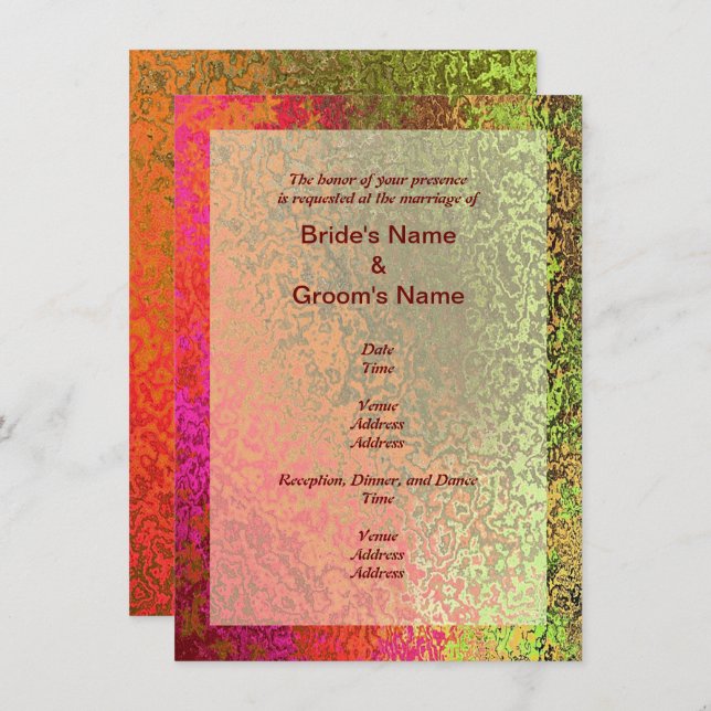 Autumn Shades of Colour Wedding Invitation (Front/Back)