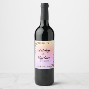 Autumn Shimmer Shades Yellow Pink Purple Wine Label
