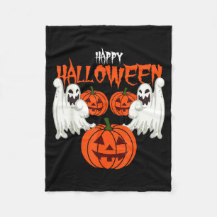 Autumn shirt with pumpkin face ghosts of autumn  fleece blanket