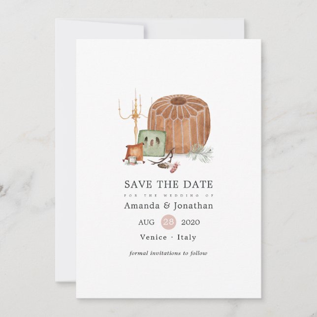 Autumn Shrine Bohemian Wedding Save The Date (Front)