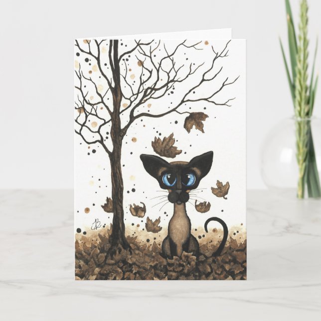 Autumn Siamese Cat by BiHrLe Card (Front)
