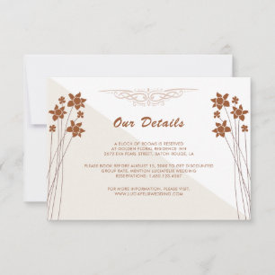 Autumn Side Floral Wedding Detail Enclosure Card