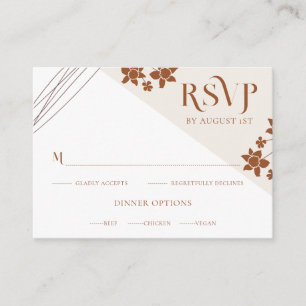 Autumn Side Floral Wedding Wedding RSVP Card