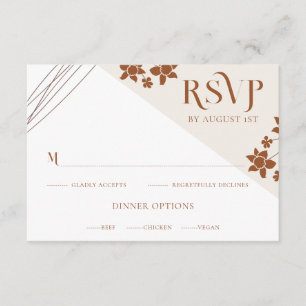 Autumn Side Floral Wedding Wedding RSVP Card