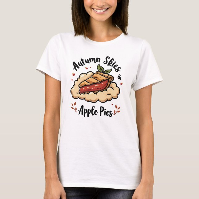 Autumn Skies & Apple Pies - Cosy Pie on Cloud T-Shirt (Front)