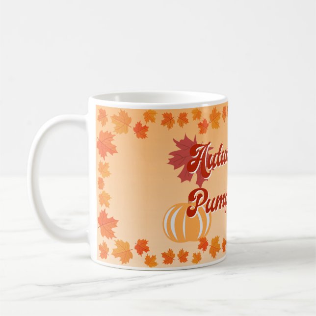 Autumn Skies Pumpkin Pies Fall Season Coffee Mug (Left)