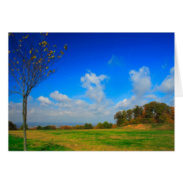[Autumn Sky] Blue Clouds Fall - Any Occasion Card (Front Horizontal)