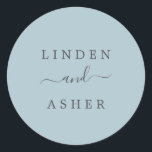 Autumn | Slate Wedding Envelope Seals<br><div class="desc">These autumn slate wedding envelope seals are perfect for a fall wedding. The modern rustic design features the names of the bride and groom in grey on a dusty blue background.</div>