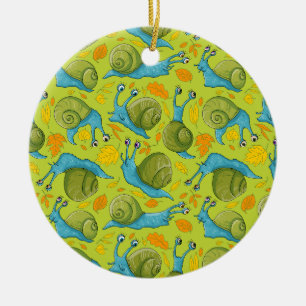 Autumn snails ceramic tree decoration