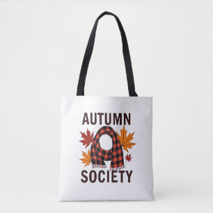 Autumn Society – Personalised Plaid Letter Fill Tote Bag