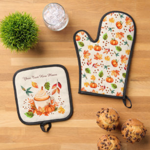 Autumn Spice Oven Mitt & Pot Holder Set