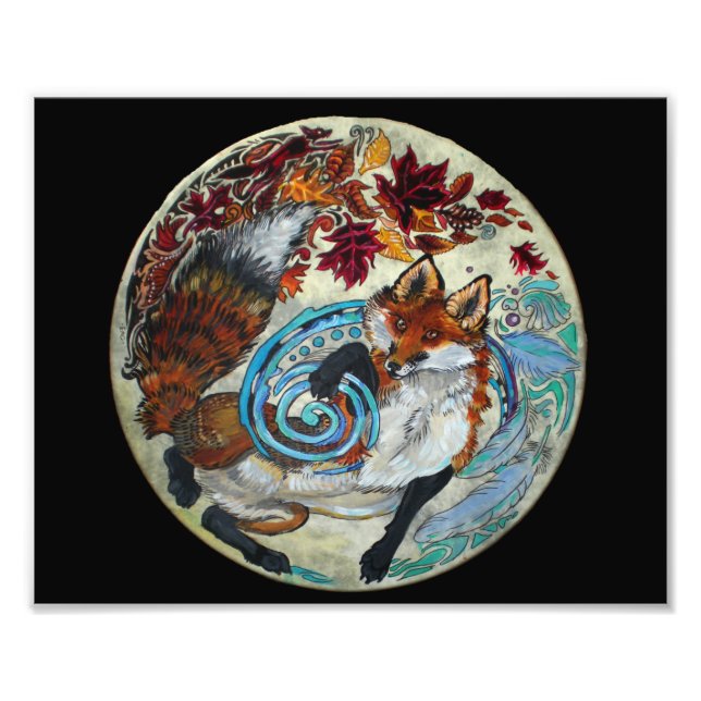 Autumn Spiral Fox Photo Print (Front)