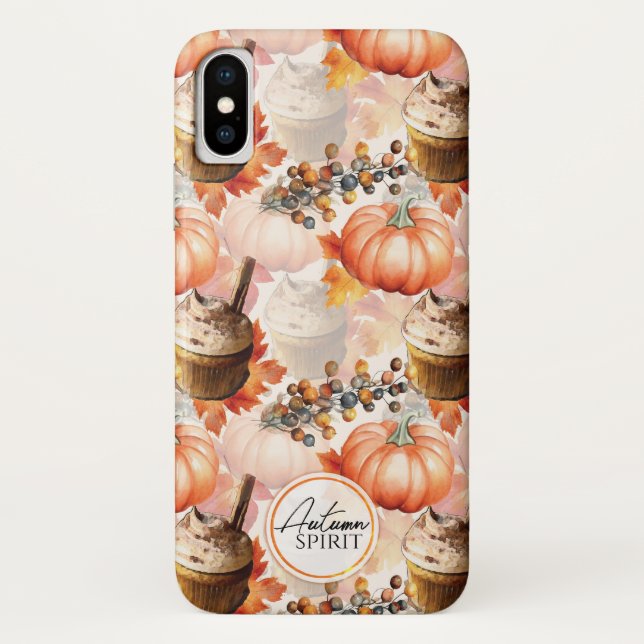 Autumn Spirit Cosy Watercolor Pattern Case-Mate iPhone Case (Back)