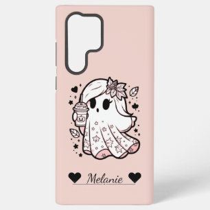Autumn Spirit: Girly Ghost with Pumpkin Spice Samsung Galaxy Case