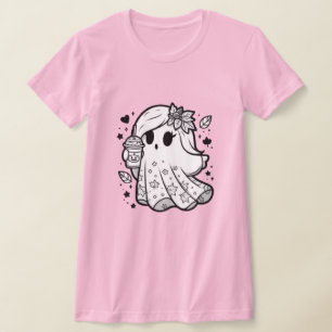Autumn Spirit: Girly Ghost with Pumpkin Spice T-Shirt