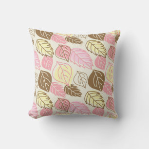 Autumn Splendor: Leaf Seamless Pattern Cushion