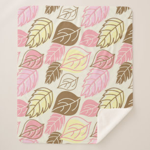 Autumn Splendor: Leaf Seamless Pattern Sherpa Blanket