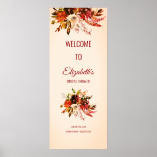 Autumn Splendour Floral Blushed Ivory Bridal Showe Poster