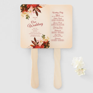 Autumn Splendour Floral Blushed Ivory Wedding Hand Fan