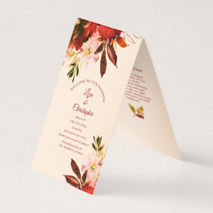 Autumn Splendour Floral Ivory Blush Wedding Progra