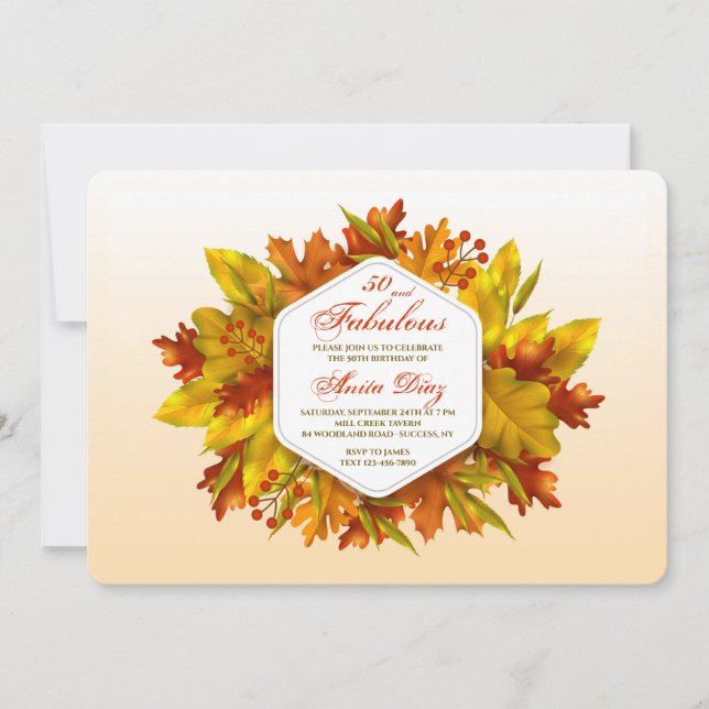 Autumn Splendour  Invitation (Front)