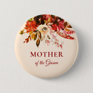 Autumn Splendour Ivory Blush Mother Of The Groom 6 Cm Round Badge