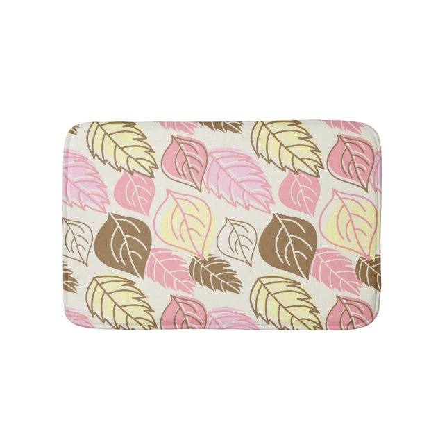Autumn Splendour: Leaf Seamless Pattern Bath Mat (Front)