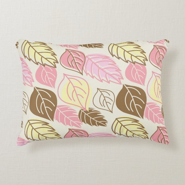 Autumn Splendour: Leaf Seamless Pattern Decorative Cushion (Front)