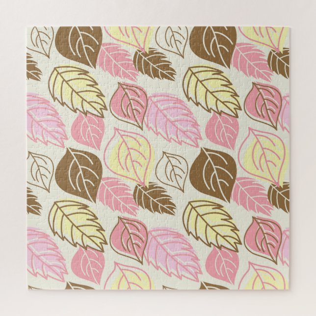 Autumn Splendour: Leaf Seamless Pattern Jigsaw Puzzle (Vertical)