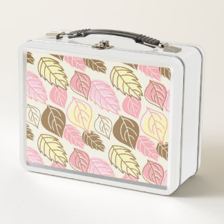Autumn Splendour: Leaf Seamless Pattern Metal Lunch Box